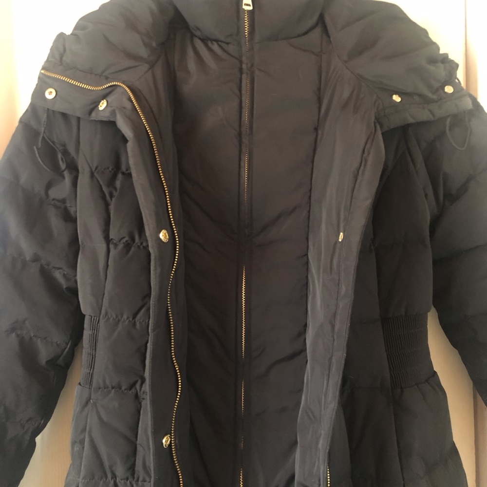 Cole Haan Black Signature Quilted Coat with Inner Bib